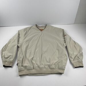 Vintage Izod Mens Golf Pullover Windbreaker Beige Size Large Outdoor Hiking‎